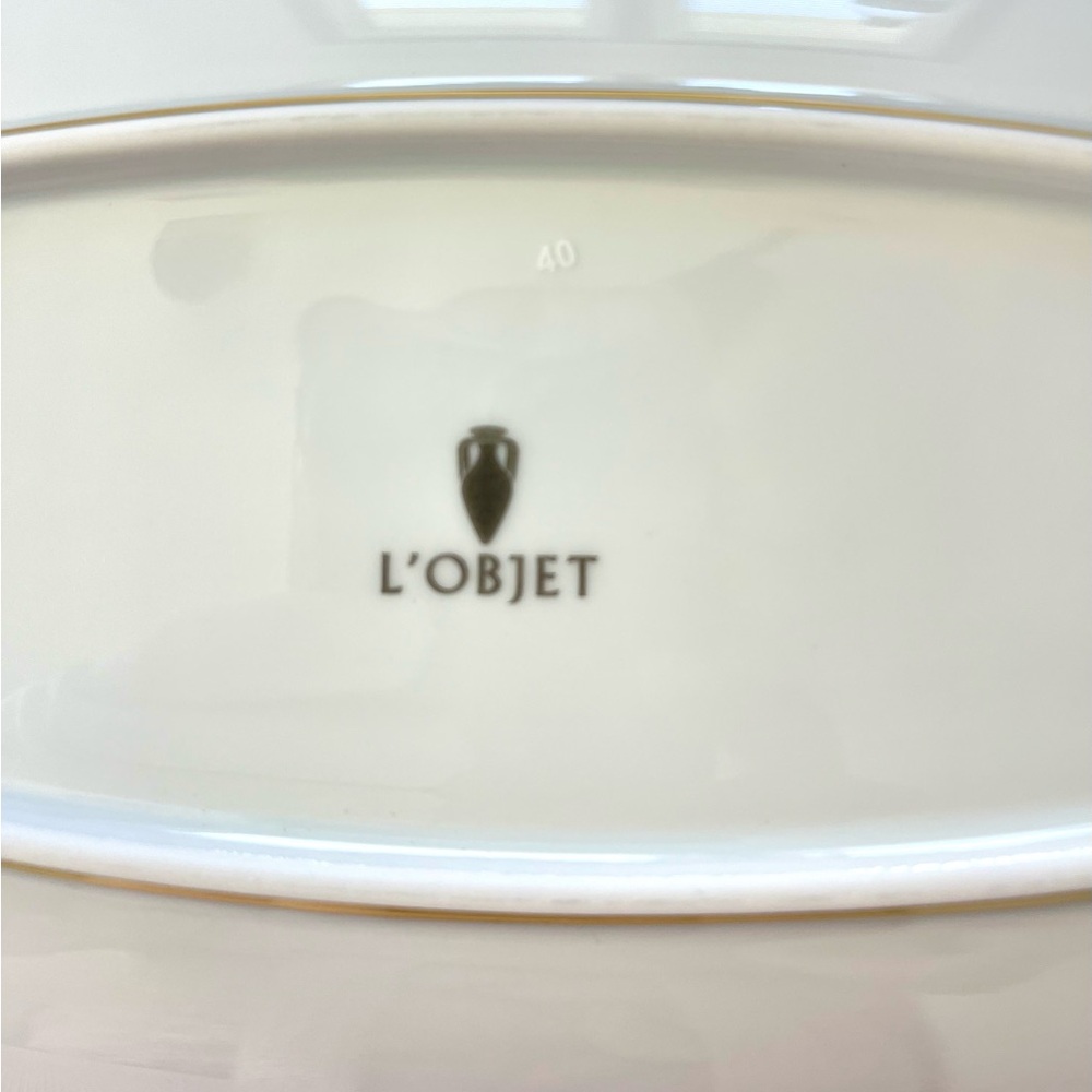 L'objet Leopard Medium Tray New in Box 11.75”x5.5” Porcelain and Gold - Picture 4 of 9